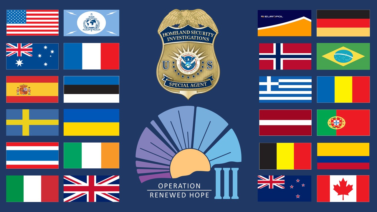ICE Operation Renewed Hope III logo – multinational effort to combat child exploitation